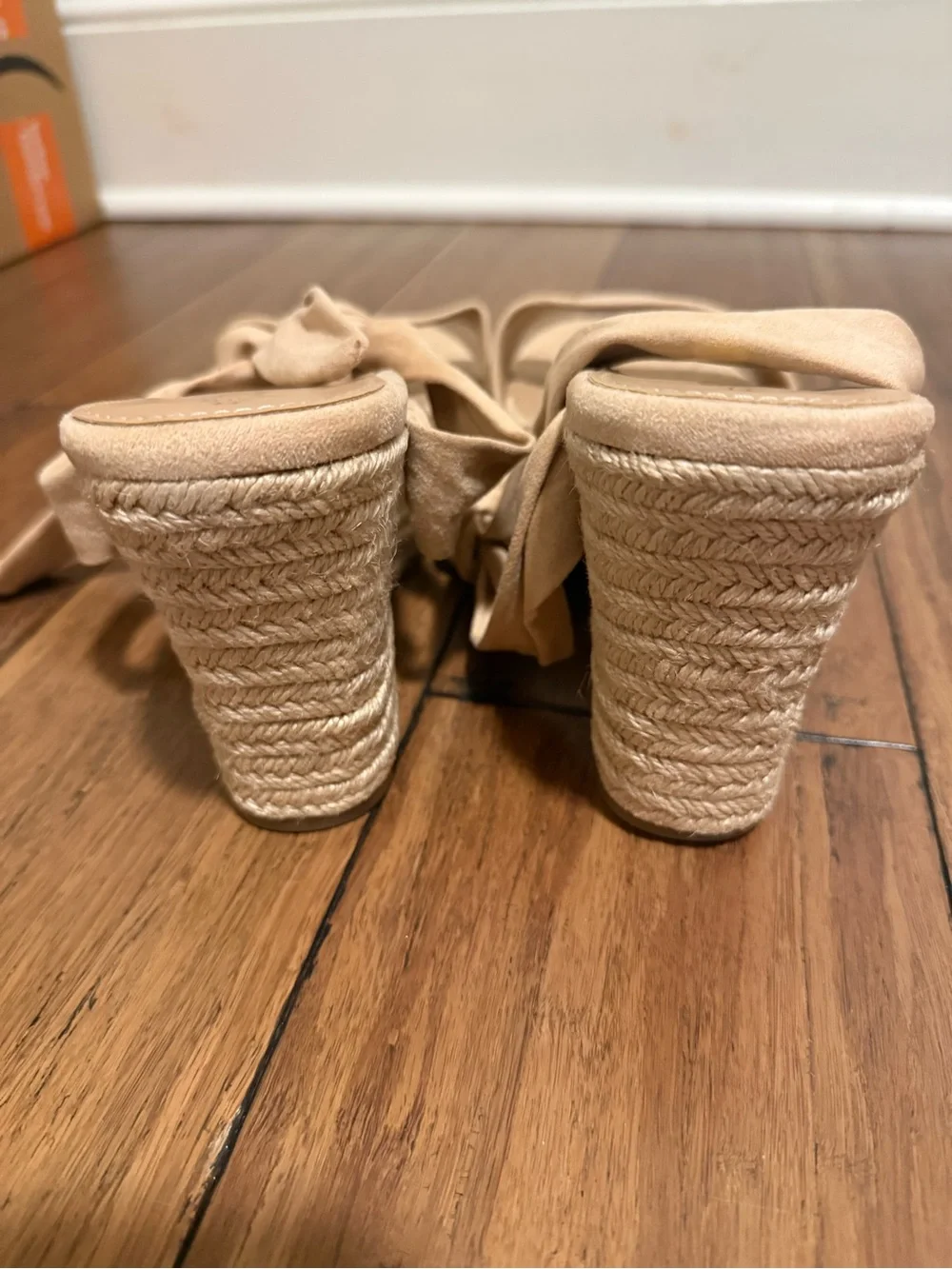 DREAM PAIRS Women's Espadrille Wedge Sandals, Size 11, Nude